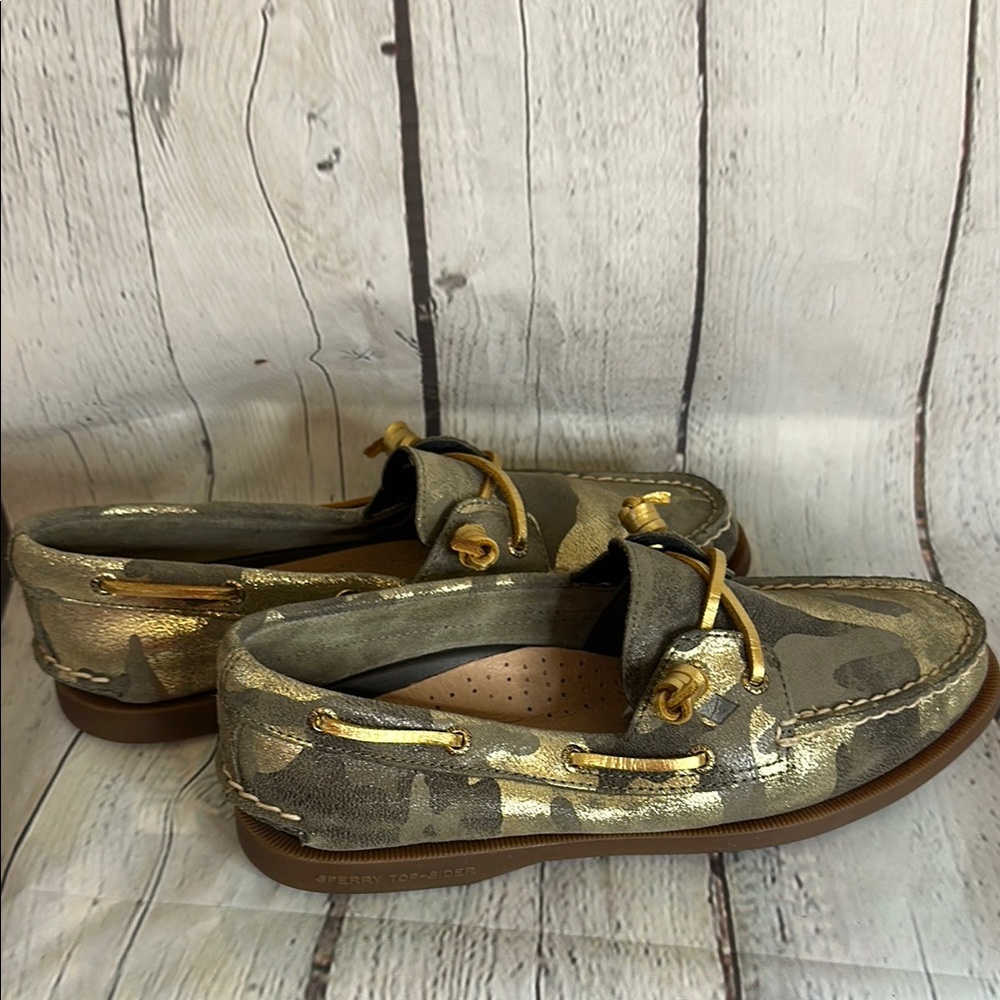 Sperry Gold Camouflage Boat Shoes - Picture 5 of 8